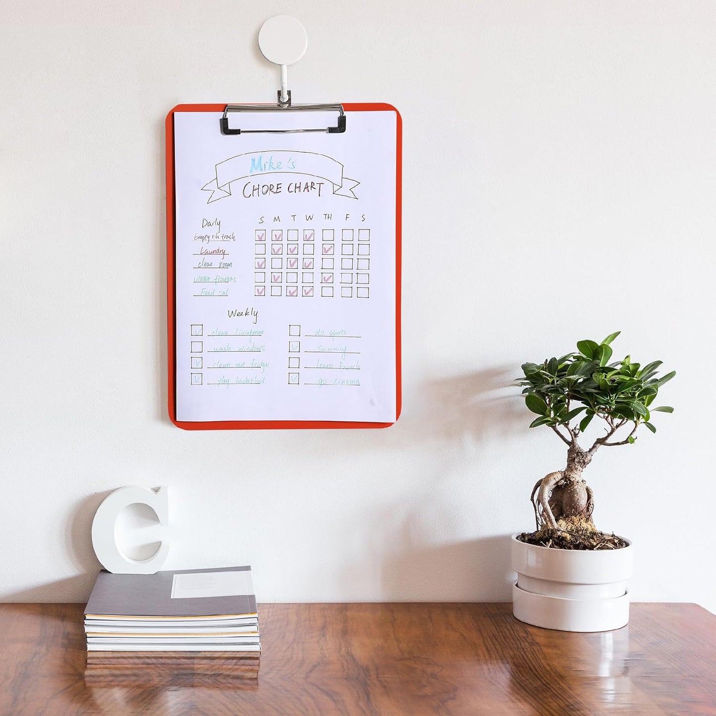 Mr. Pen- Plastic Clipboard, Letter Size, Black, Clipboard Plastic, Low-Profile Metal Clip with Retractable Hanging Hole