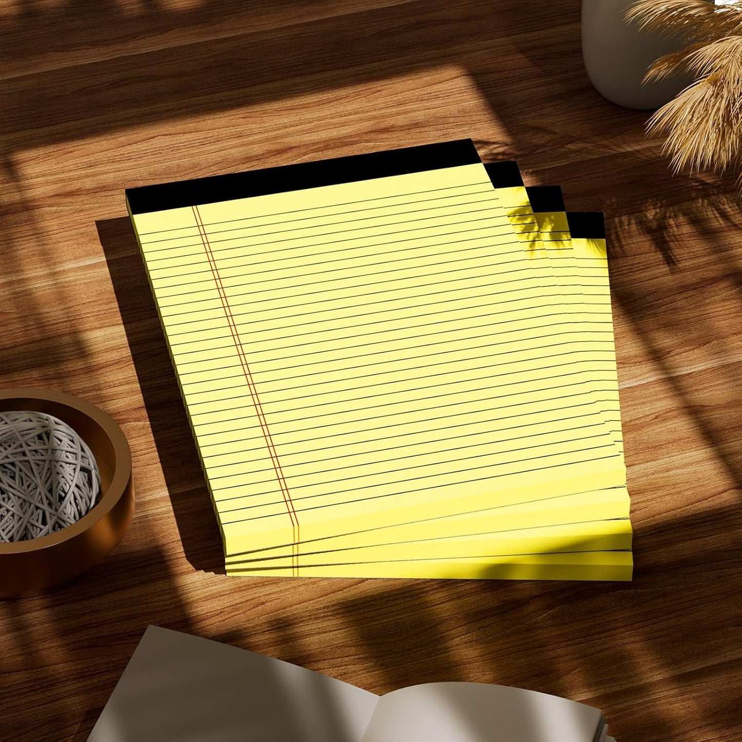Legal Pads 8.5 x 11 College Ruled Note Pads 8.5 x 11.75 Yellow Notepad 80gsm Lined Paper Pads, 30 Sheets per Pad, 2 Pack Perforated Writing Pads Perfect for Office, Home, School