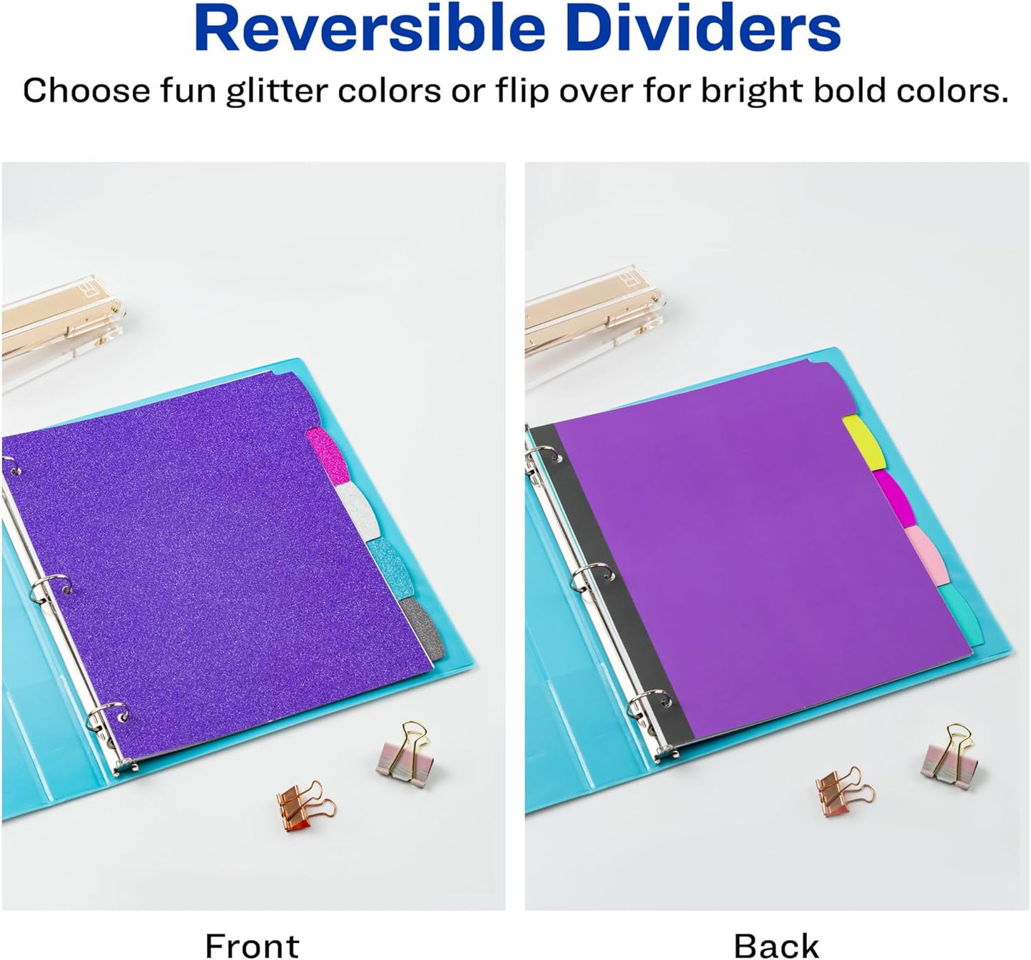Avery Big Tab Reversible Fashion Dividers for 3 Ring Binders, 5 Tab Set, Retro Pattern, 1 Set (24938)