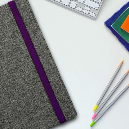 Samsill Large Hardcover Notebook, 240 Lined Notebook Pages, Black, 7.5 x 10 Inch