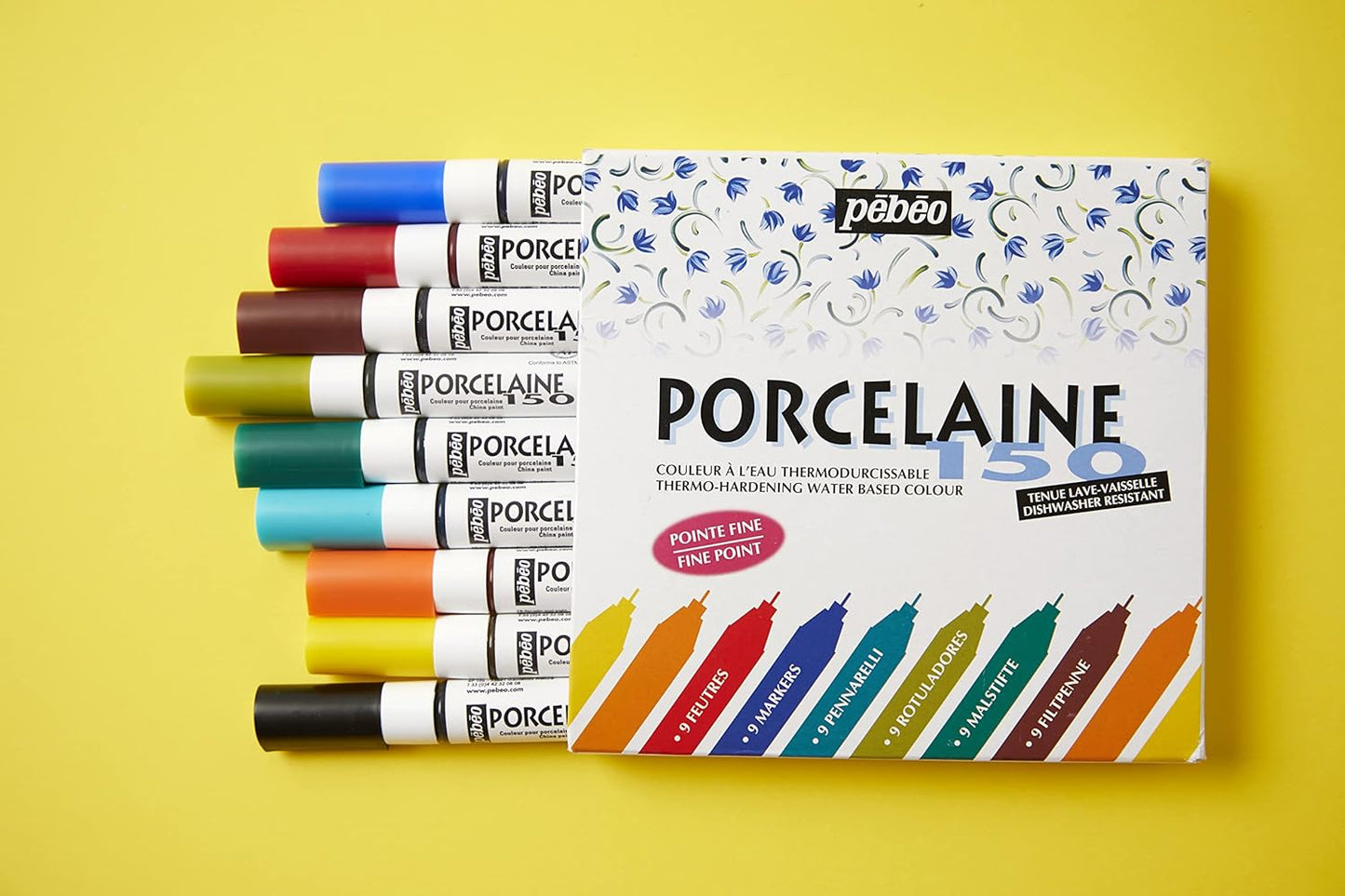 Pebeo Porcelaine 150, China Paint Fine Tip Marker - Anthracite Black (021009)
