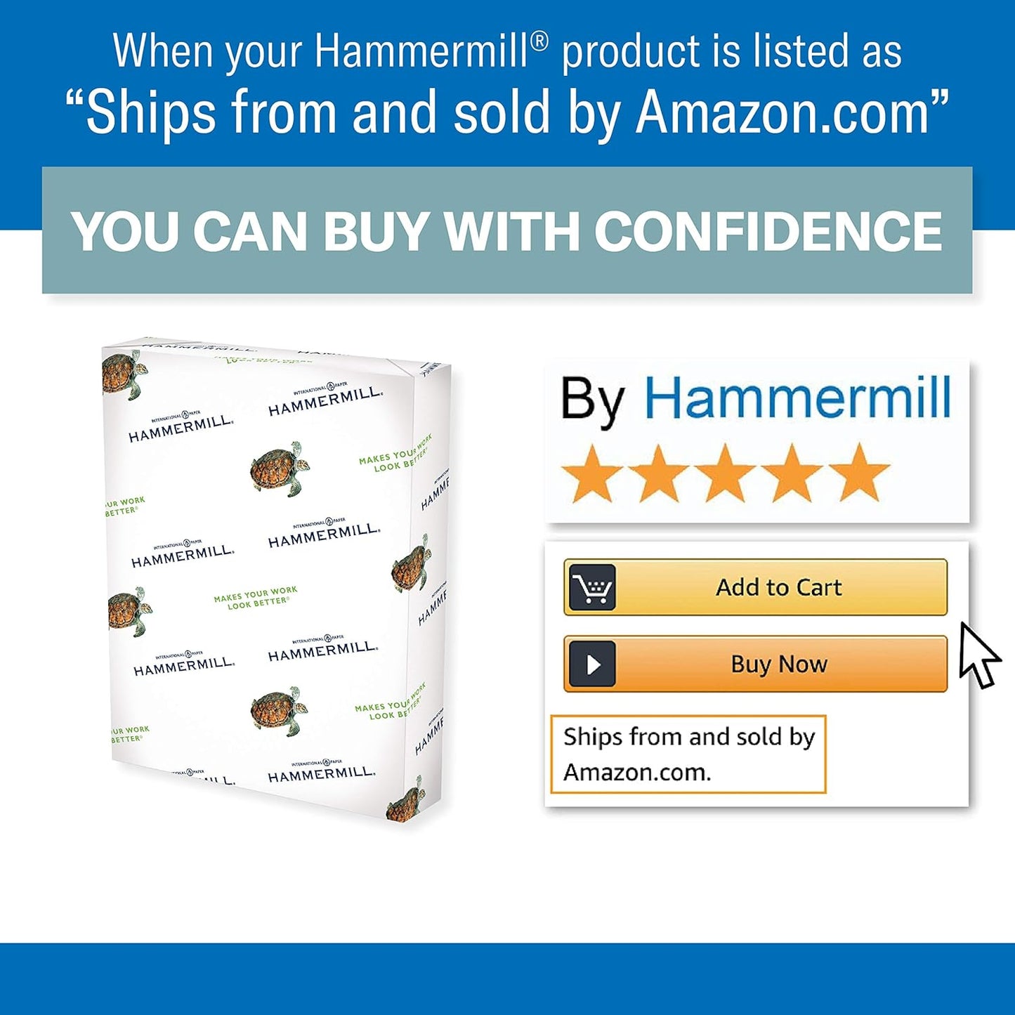 Hammermill Colored Paper, 24 lb Blue Printer Paper, 8.5 x 11 - Made in the USA, Pastel Paper, 103671R-1 Ream (500 Sheets)