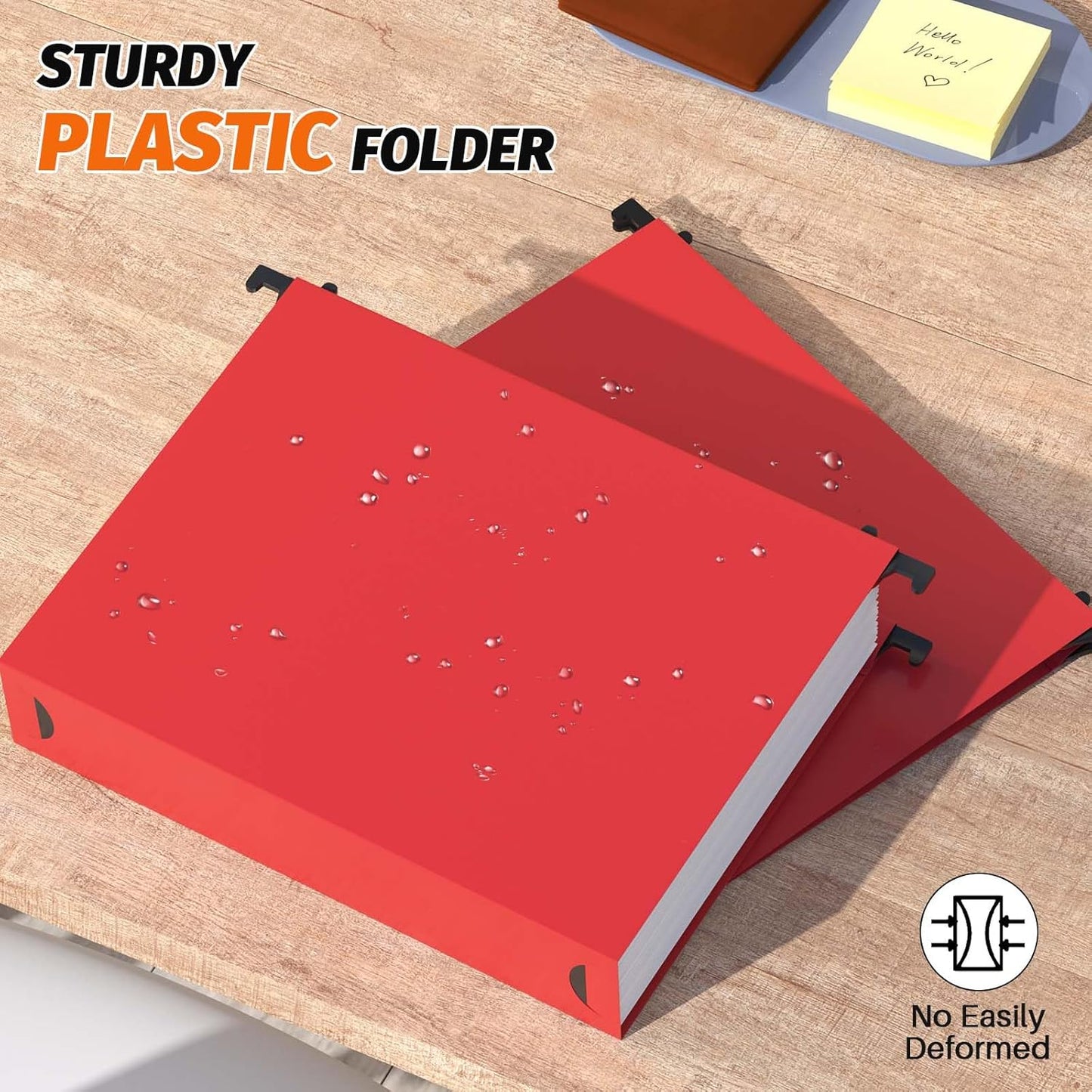 Shutex Extra Capacity Plastic Hanging File Folders,12 Pack Reinforced Hang Folders,Heavy Duty 2 Inch Expansion,Plastic Filing Cabinet Folders,Letter Size,Designed for Bulk Files, Medical Charts,Blue