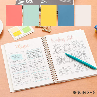 Maruman Septcouleur Grid Notebook- A5, 8.35" x 6.22", 100 Sheets / 200 Pages, 3mm Graph Paper Journal, Durable Rose Gold Wire-bound Spiral, Water Resistant Cover, Spicy Coral Pink, Made in Japan