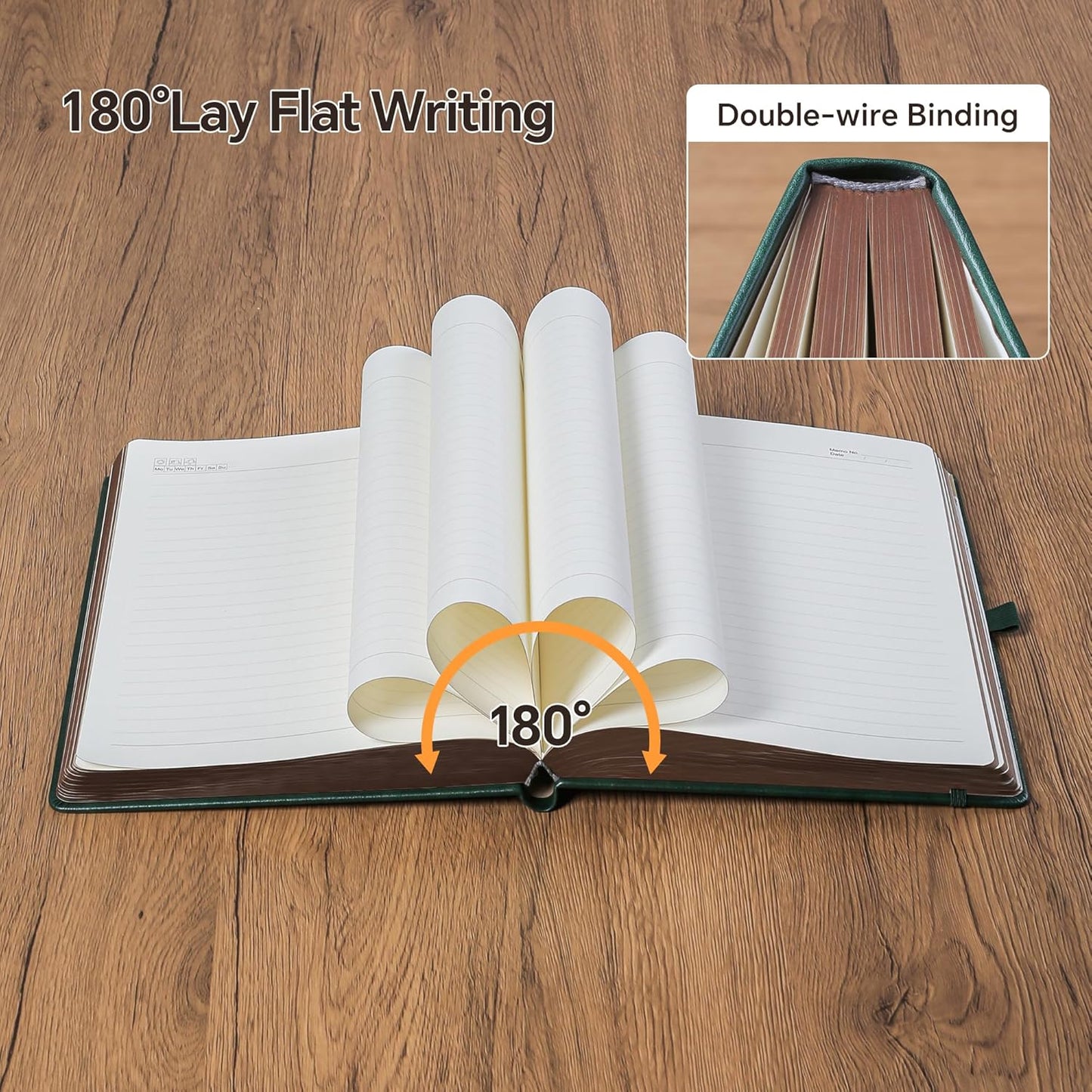 Journal Notebook for Women/Men, Daily for Classic Lined Writing,360 Pages Leather Hardcover with Vintage Sun & Moon Design, SeaGreen, A5 (14.5 x 21 cm)