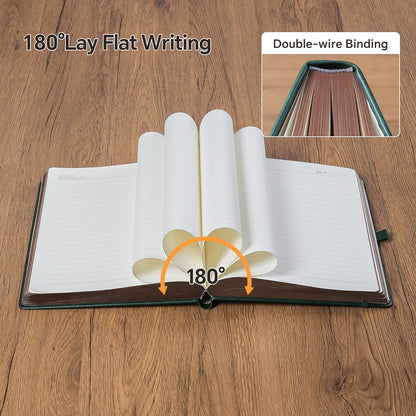 Journal Notebook for Women/Men, Daily for Classic Lined Writing,360 Pages Leather Hardcover with Vintage Sun & Moon Design, SeaGreen, A5 (14.5 x 21 cm)