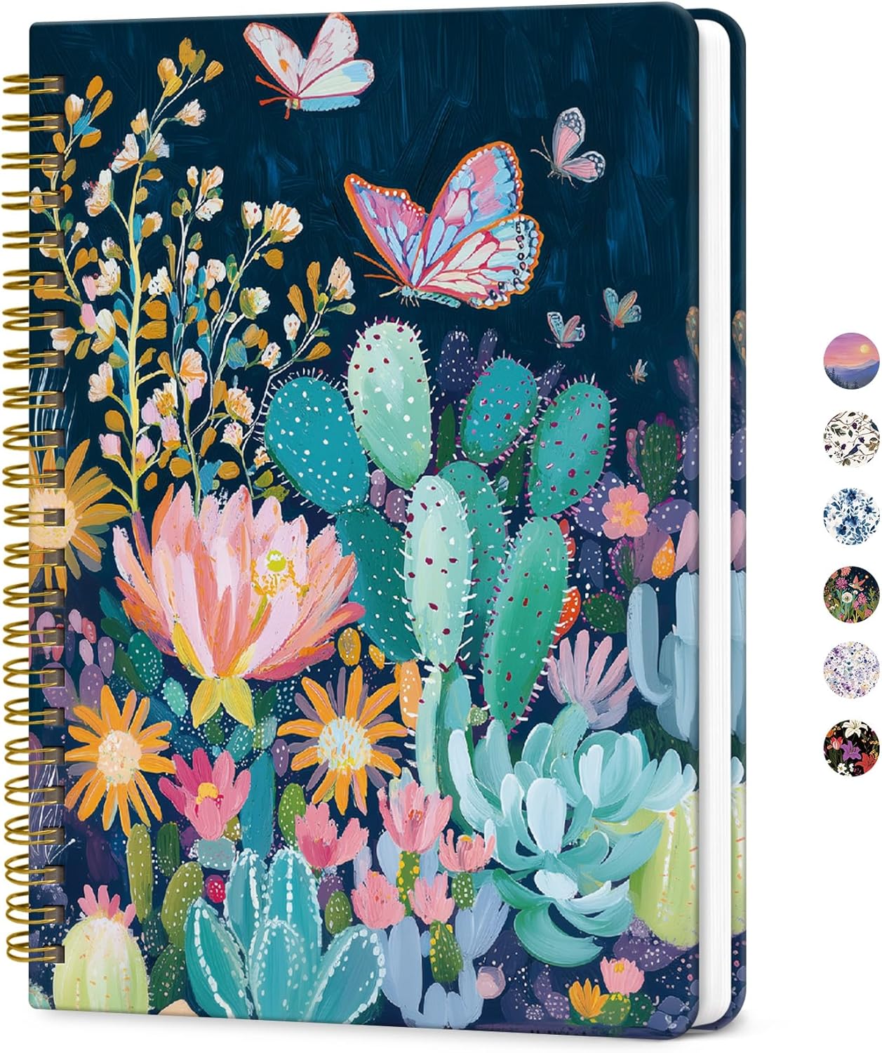 ZOTIA Lined Spiral Journal for Women, A5 Pretty Hardcover Notebook for Work, School & Office Writing, Aesthetic Writing Journal College Ruled, 140 Pages, 5.8" x 8.3", Twilight Bloom