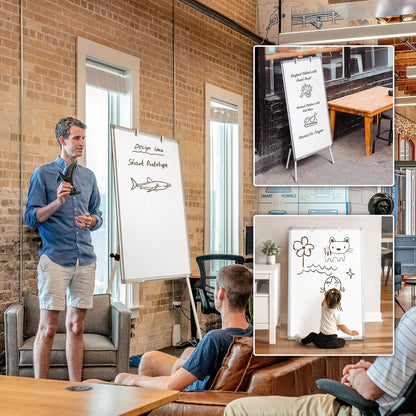 Easel Whiteboard - Magnetic Portable Dry Erase Easel Board 36 x 24 Tripod Whiteboard Height Adjustable Flipchart Easel Stand White Board for Office or Teaching at Home & Classroom (Black)