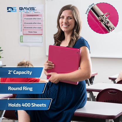 Easyview Premium 3-Ring Binders with Clear-View Covers and Round Rings, Binders for School or Office, 1 Inch, Pack of 6, Navy Blue