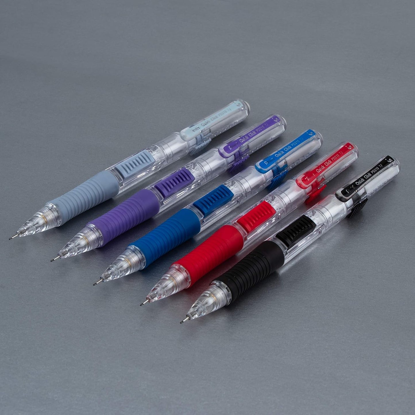 Pentel Quick Click Mechanical Pencil, (0.7mm), Medium, Black Barrel, Box of 12 Pencils (PD217A)