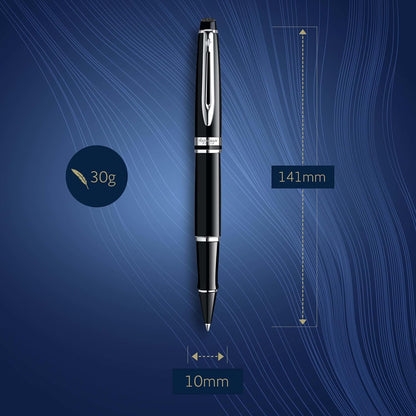 Waterman Expert Rollerball Pen, Gloss Black with 23k Gold Trim, Fine Point, Black Ink, Luxury Pen in Gift Box, Great Gift for Coworker