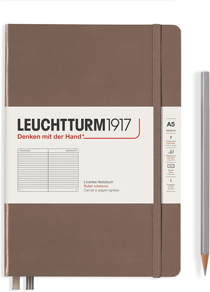 LEUCHTTURM1917 - Notebook Hardcover Medium A5-251 Numbered Pages for Writing and Journaling (Navy, Ruled)