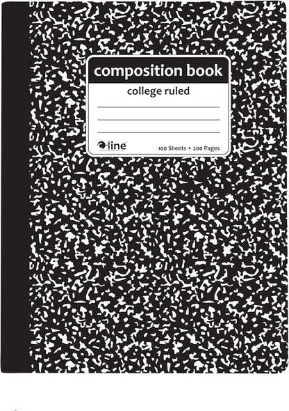 C-Line Composition Notebook, College Ruled, 1 Notebook, Black Marble (22022)