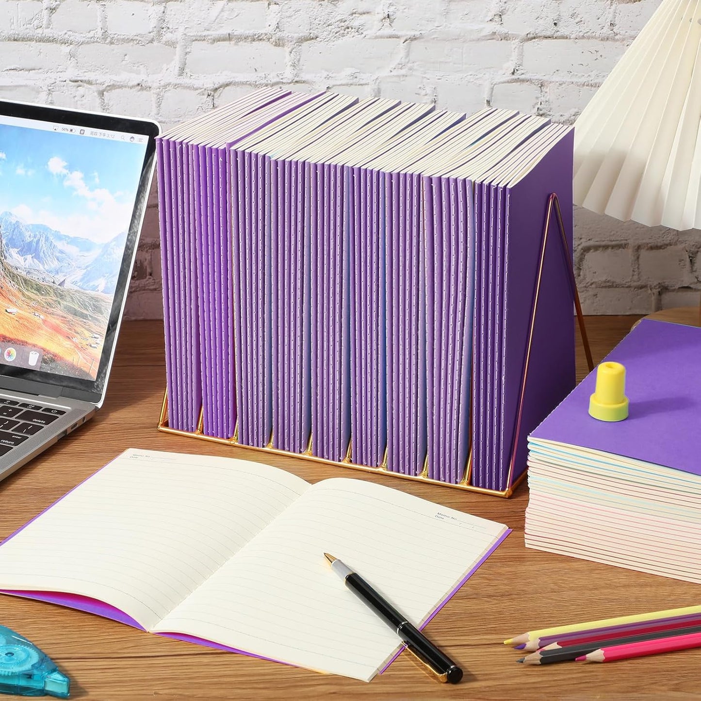 Handepo 100 Pack A5 Composition Notebooks 72 Pages/36 Sheets Ruled Lined Composition Kraft Notebooks Bulk Soft Cover Journals Travel Memo for Students Classroom Office Supplies(a5, Colourful)