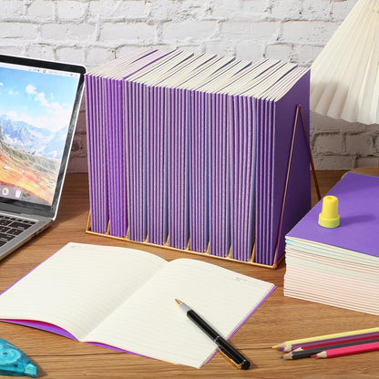 Handepo 100 Pack A5 Composition Notebooks 72 Pages/36 Sheets Ruled Lined Composition Kraft Notebooks Bulk Soft Cover Journals Travel Memo for Students Classroom Office Supplies(a5, Colourful)