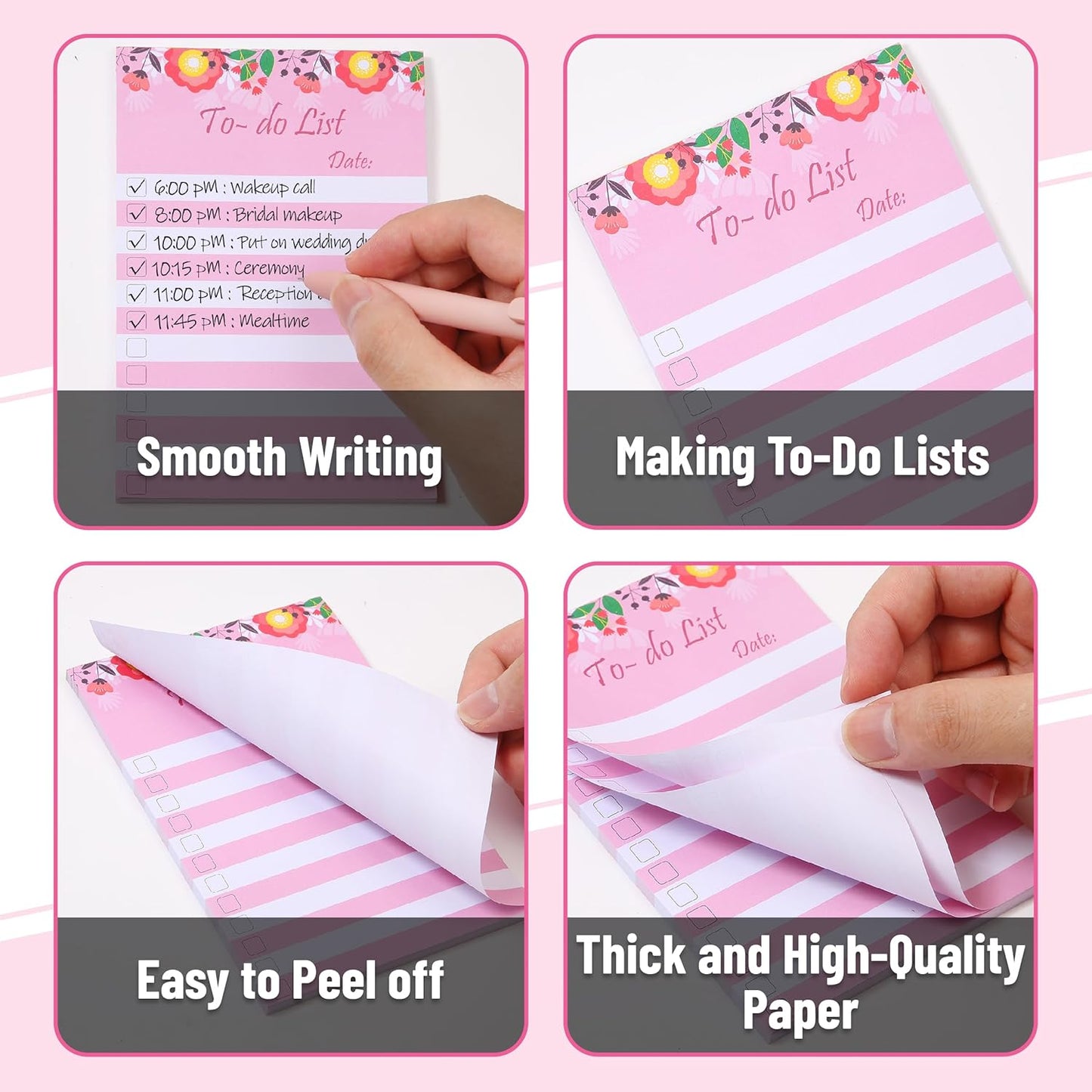 Mr. Pen To Do List Sticky Notes, 4" x 6", 200 Sheets, Floral Style, To Do List Notepad