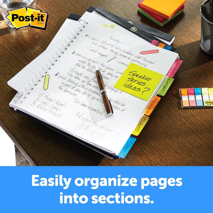 Post-it Sticky Tabs, 2 in. x 1.5 in., 2 Pads of Book Tabs for Bookmarking, Annotating, Reading, and Reminders, White (50 Total Count)