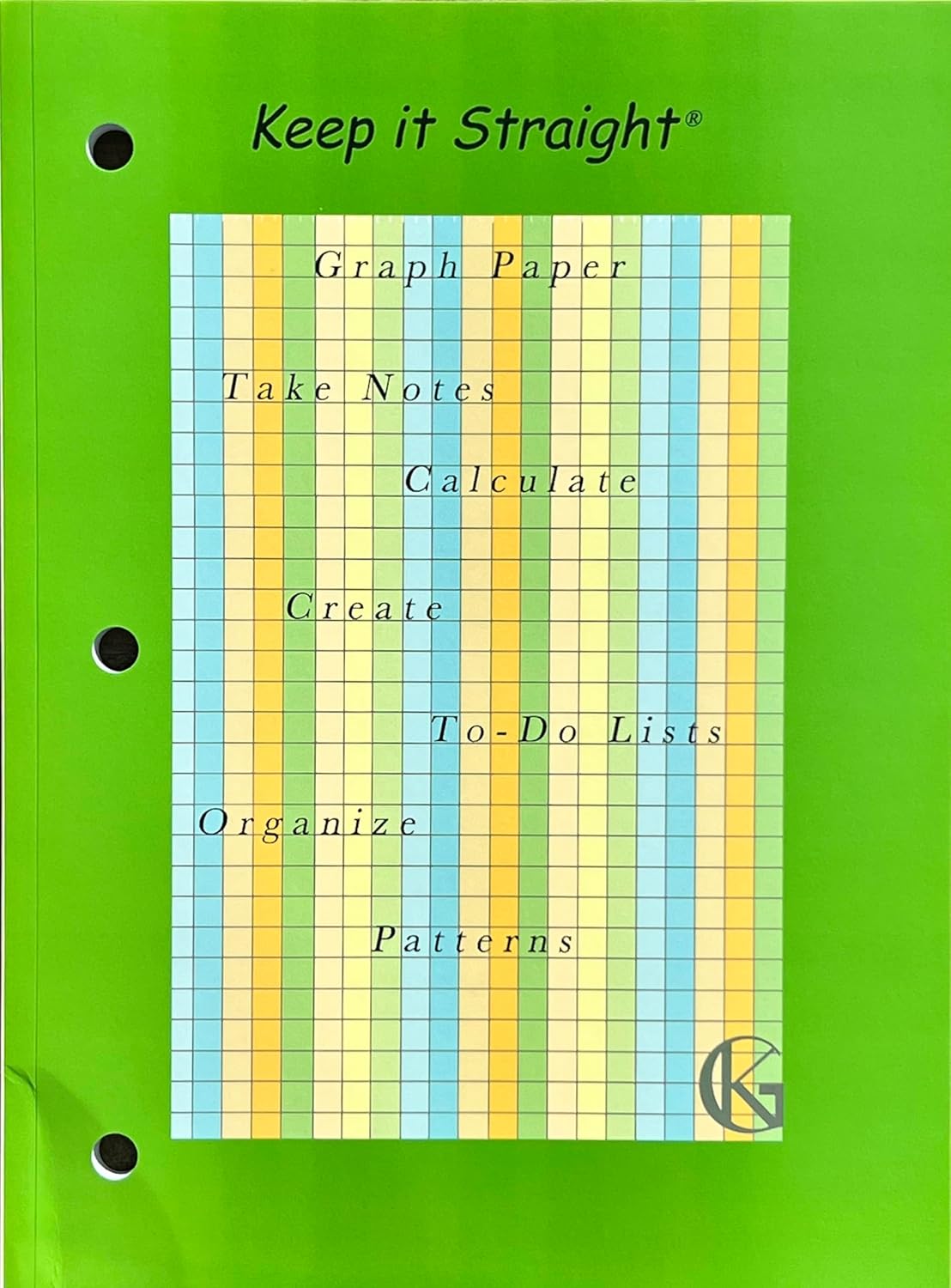 Keep it Straight Graph Paper 3 hole punch Colored graph paper Bullet Journal College paper office supplies College School Supplies Graphing graph notebook engineering notebook graph graph paper pad
