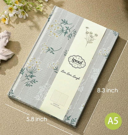 ipoul Flower Notebook, A5, 6x8, Hardcover, Lay Flat, Lined Paper, Journal for Women, Writing Notebook, Pretty, Hibiscus, Pink, Birthday Gifts for Women, Wedding Shower Gifts, Mothers Day Gift