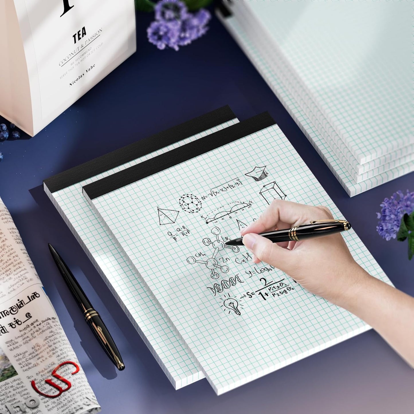 Large Graph Paper Pad 11 x 17, Grid Paper, 4x4 Graph Ruled, Blueprint Quadrille Pad, 30 Sheets Engineering Paper, Drafting Paper, Graft Paper for Architect Engineer Designer Mathematician Draftsman