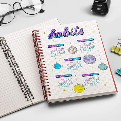 EMSHOI Dotted Journal Spiral Notebook 5.7" x 8.22" - 4 Pack 640 Pages 100gsm Thick Paper, A5 Dot Grid Notebook, Plastic Hardcover Dotted Notebook for Journaling Writing