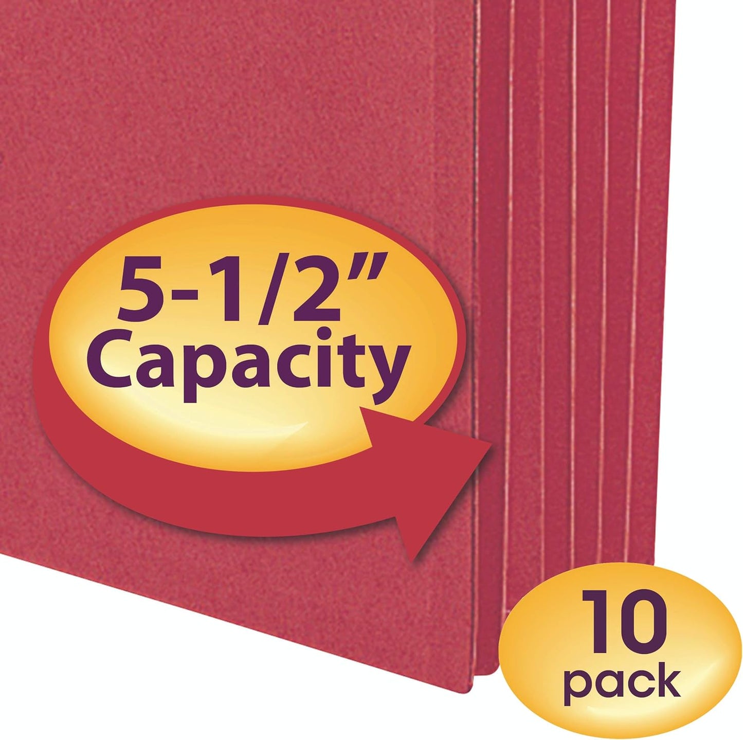 Smead File Pocket, Straight-Cut Tab, 5-1/4" Expansion, Letter Size, Green, 10 per Box (73236)