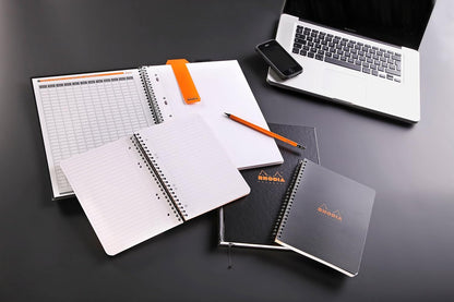 Rhodia Wirebound Notebooks - Lined w/ margin 80 sheets 8 1/4 x 11 3/4 in. - Black cover
