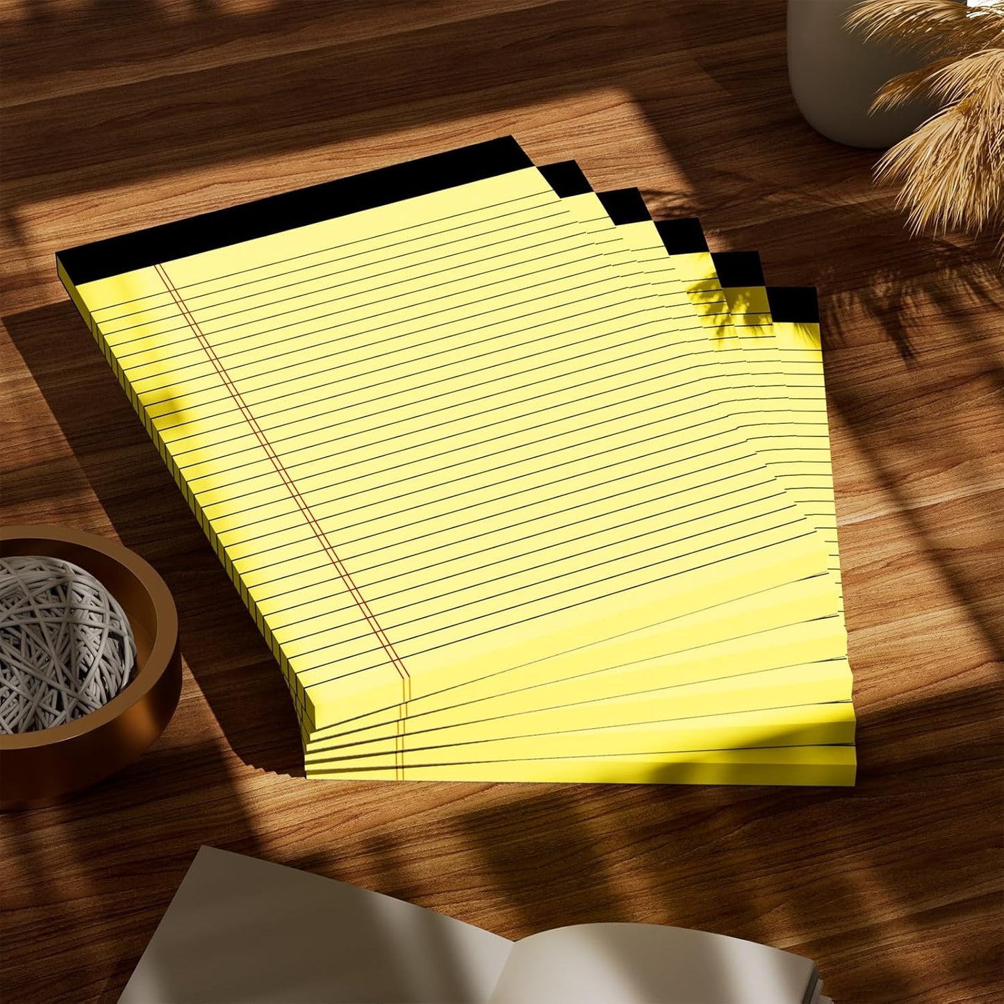 Legal Pads 8.5 x 11 College Ruled Note Pads 8.5 x 11.75 Yellow Notepad 80gsm Lined Paper Pads, 30 Sheets per Pad, 2 Pack Perforated Writing Pads Perfect for Office, Home, School