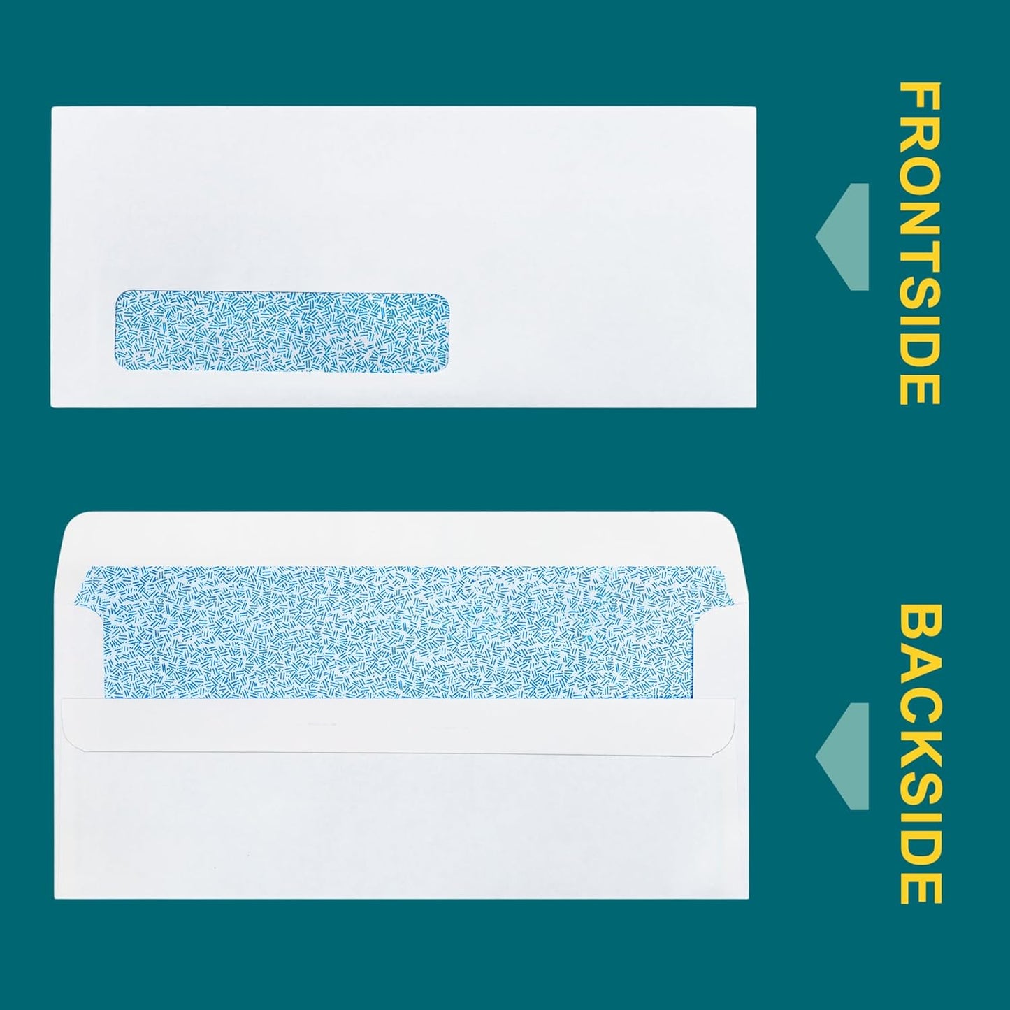 #10 Left Window Envelopes Self Seal - 20/pack - 4 1/8 x 9 1/2 inch - Business Envelopes with Flip & Seal Closure, Security Tinted for Invoices & Statements - White Letter Size
