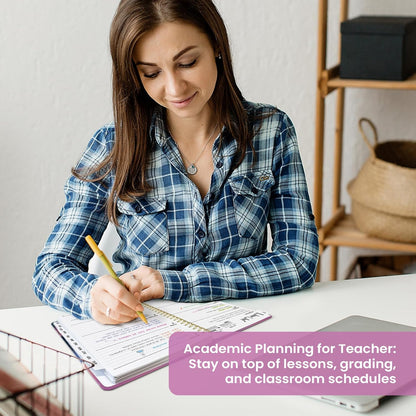 Planner 2026-2027, Academic Year Monthly and Weekly Calendar Planner, Jul 2026 - Jun 2027, Hardcover Teacher Student Planning Agenda book with Tabs, Perfect for School Office Supplies, 6.3" x 8.5" - Wildflowers