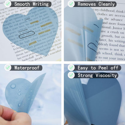 YOUDEFUL 1600pcs Translucent Sticky Note Tabs, Morandi Page Markers for Annotating Books,Repositionable Book Flags Tabs Strip with Binders, Clear Sticky Notes,Page Tabs,Index Tabs