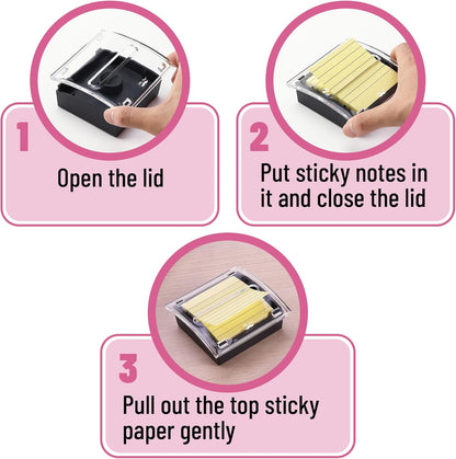 Mr. Pen Pop Up Sticky Note Dispenser, 3" x 3", Black, Sticky Note Dispenser, Sticky Note Holder for Desk, Clear Top