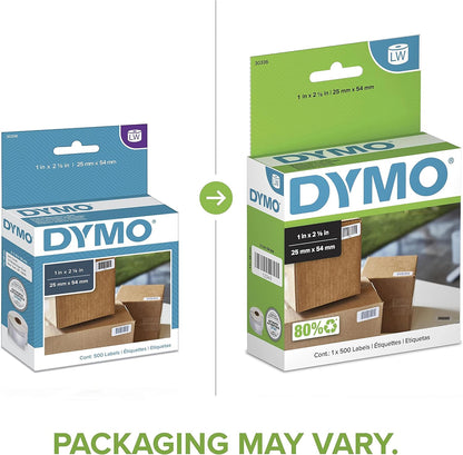 DYMO Authentic LW Multi-Purpose Labels, For LabelWriter Printers, Great for Barcodes, 1" x 2-1/8", 1 Roll of 500
