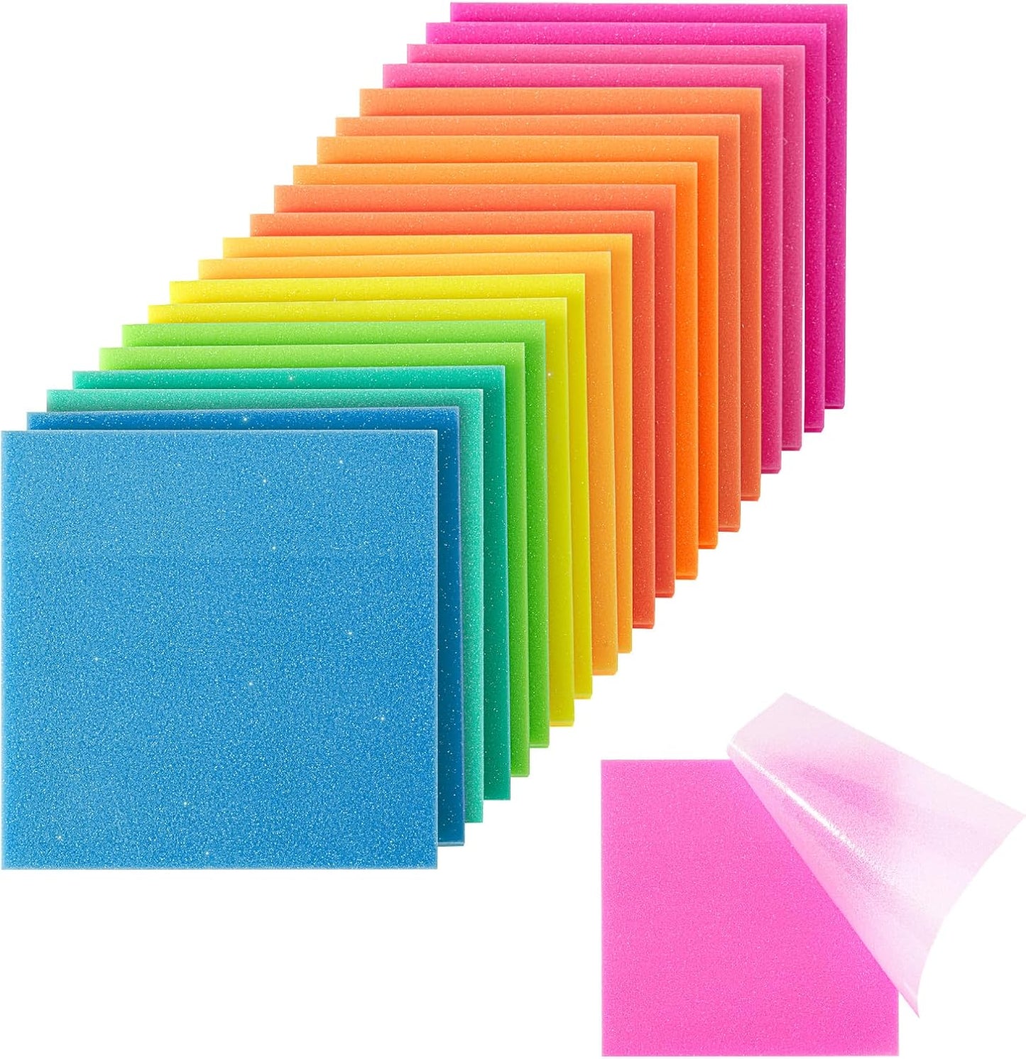 Mr. Pen- Transparent Glitter Sticky Notes, 3”x3”, 12 Pads, 600 Sheets, Colorful, Plastic Glitter Sticky Notes Bulk, Self-Stick Note Pads for Women, Office, School, Home, Study & Organization