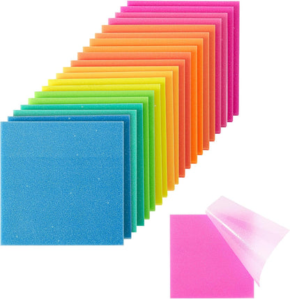 Mr. Pen- Transparent Glitter Sticky Notes, 3”x3”, 12 Pads, 600 Sheets, Colorful, Plastic Glitter Sticky Notes Bulk, Self-Stick Note Pads for Women, Office, School, Home, Study & Organization
