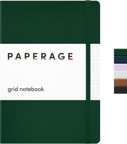 PAPERAGE Lined Journal Notebook, (Black), 160 Pages, Medium 5.6 in x 8 in - 100 GSM Thick Paper – Hardcover Journaling Notebook for Work, School & Note Taking