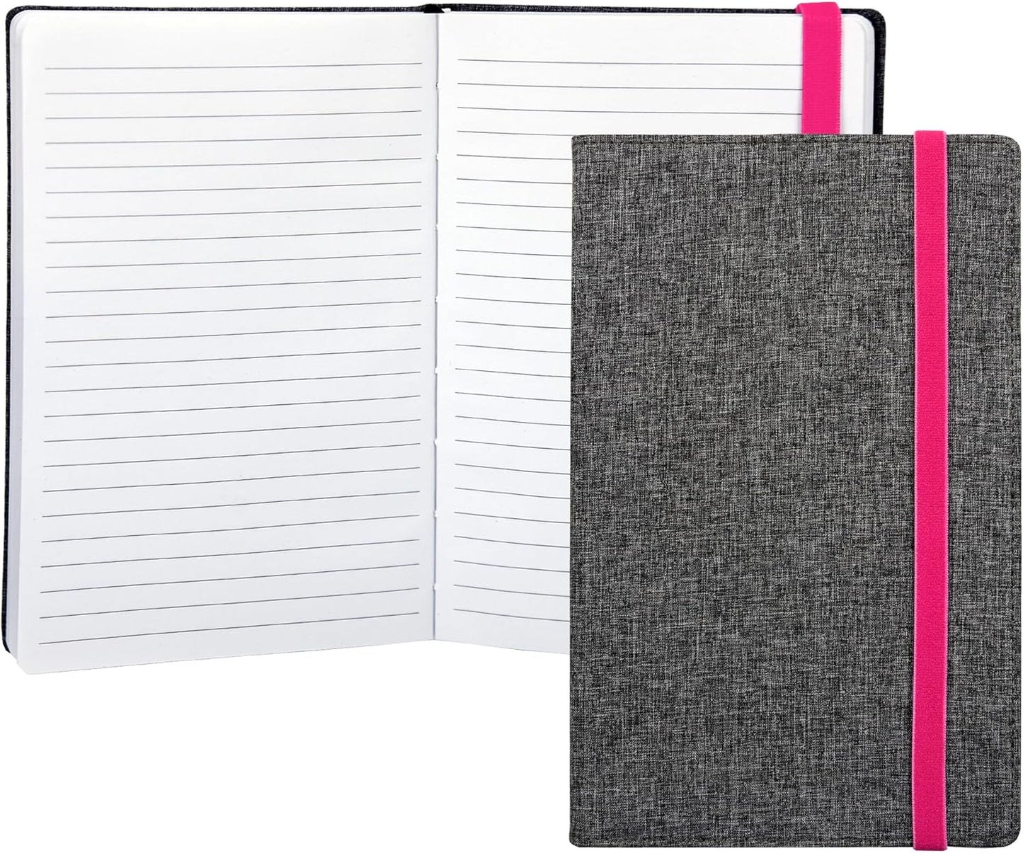 Samsill Large Hardcover Notebook, 240 Lined Notebook Pages, Black, 7.5 x 10 Inch
