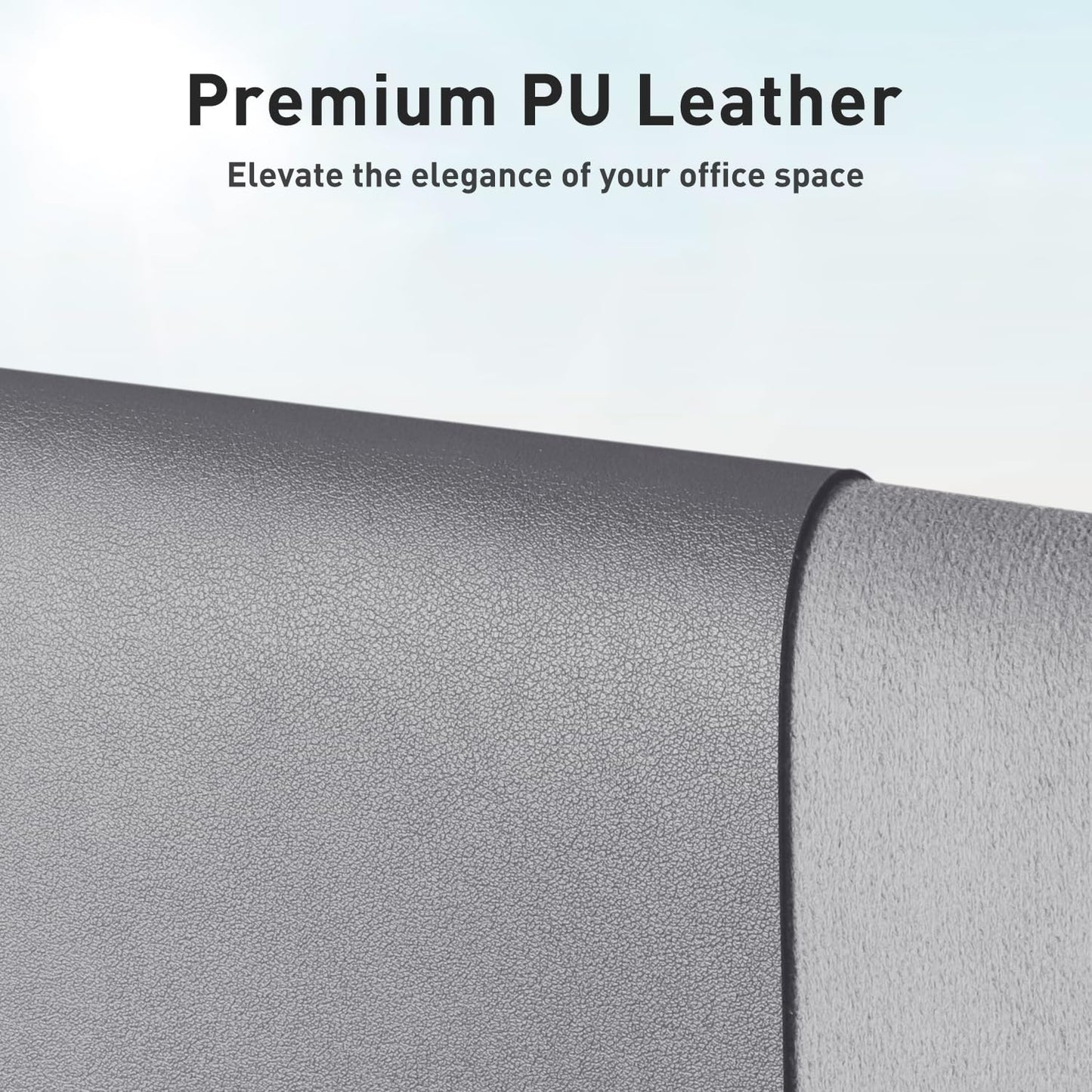 Aothia Leather Office Desk Pad Protector, Non-Slip PU Leather Desk Blotter, Waterproof Laptop Writing Mouse Pad for Office and Home, Black, 31.5" x 15.7" - Colors A