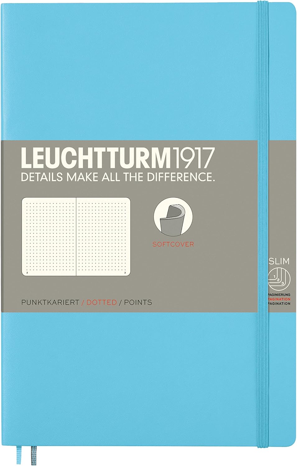 LEUCHTTURM1917 - Notebook Softcover Paperback B6+ - 123 Numbered Pages for Writing and Journaling (Ruled, Rising Sun)