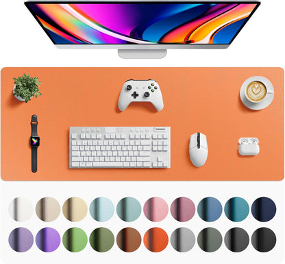 Aothia Leather Desk Pad Protector, Mouse Pad, Office Desk Mat, Non-Slip PU Leather Desk Blotter, Laptop Desk Pad, Waterproof Desk Writing Pad for Office and Home (Black,36" x 17") - Colors B
