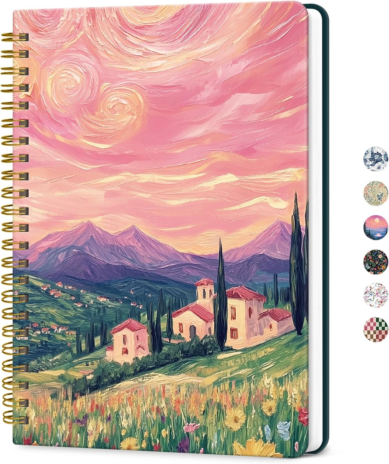 ZOTIA Lined Spiral Journal for Women, A5 Cute Hardcover College Ruled Notebook for Work, School & Note Taking, Aesthetic Writing Journal, 140 Pages (5.8" x 8.3"), Blue Floral