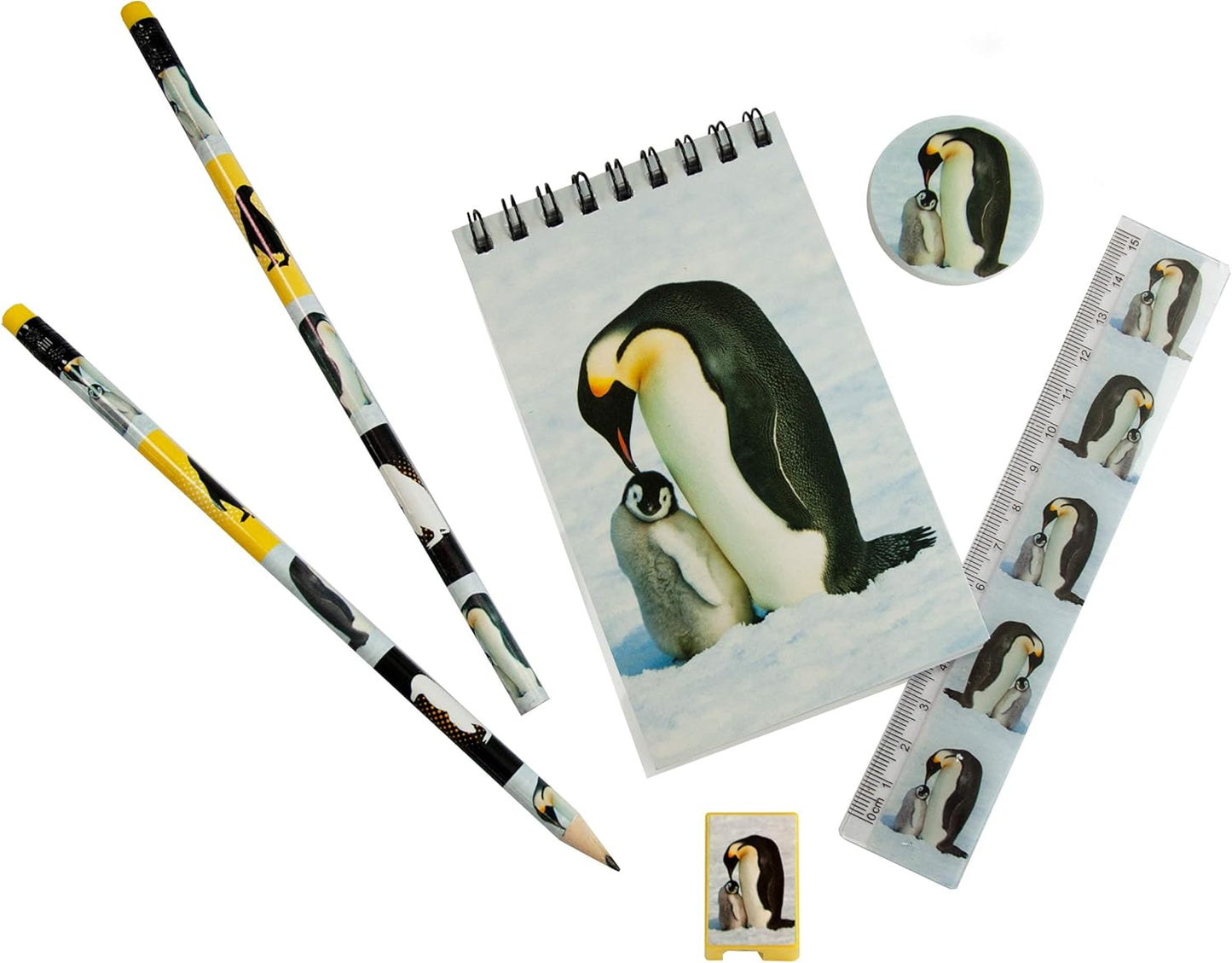 Deluxebase Wild Stationery Set - Dolphin from Animal Stationery Sets with 2 Pencils, Eraser, Pencil Sharpener, Ruler & Cute Notebook. Ideal Office Supplies, Desk Accessories & College Essentials.