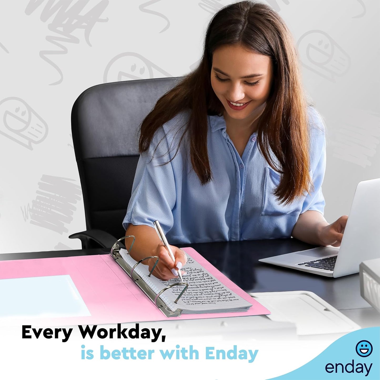 Enday 1.5 Inch Binder, Green - 1.5 Inch 3 Ring Binder, Round Ring Pastel with Clear View Cover for Letter Size 8.5 x 11'' Paper & 2 Inside Pockets, Ideal for School Supplies, Office, and Home