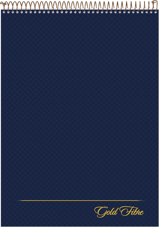 AMPAD Gold Fibre Project Planner, Top-Wire Bound, 8-1/2" x 11-3/4", Project Rule, Navy Cover, 70 Sheets (20-815) , White