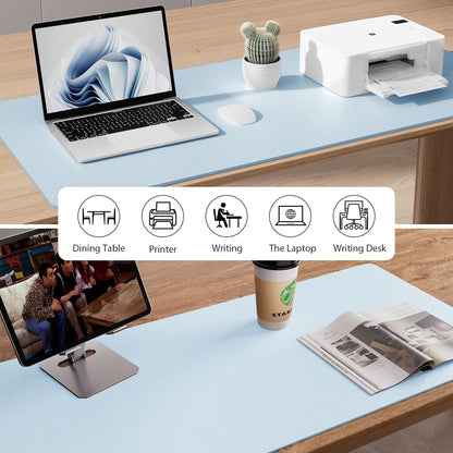 Aothia Leather Desk Pad Protector, Mouse Pad, Office Desk Mat, Non-Slip PU Leather Desk Blotter, Laptop Desk Pad, Waterproof Desk Writing Pad for Office and Home (Black,36" x 17") - Colors B