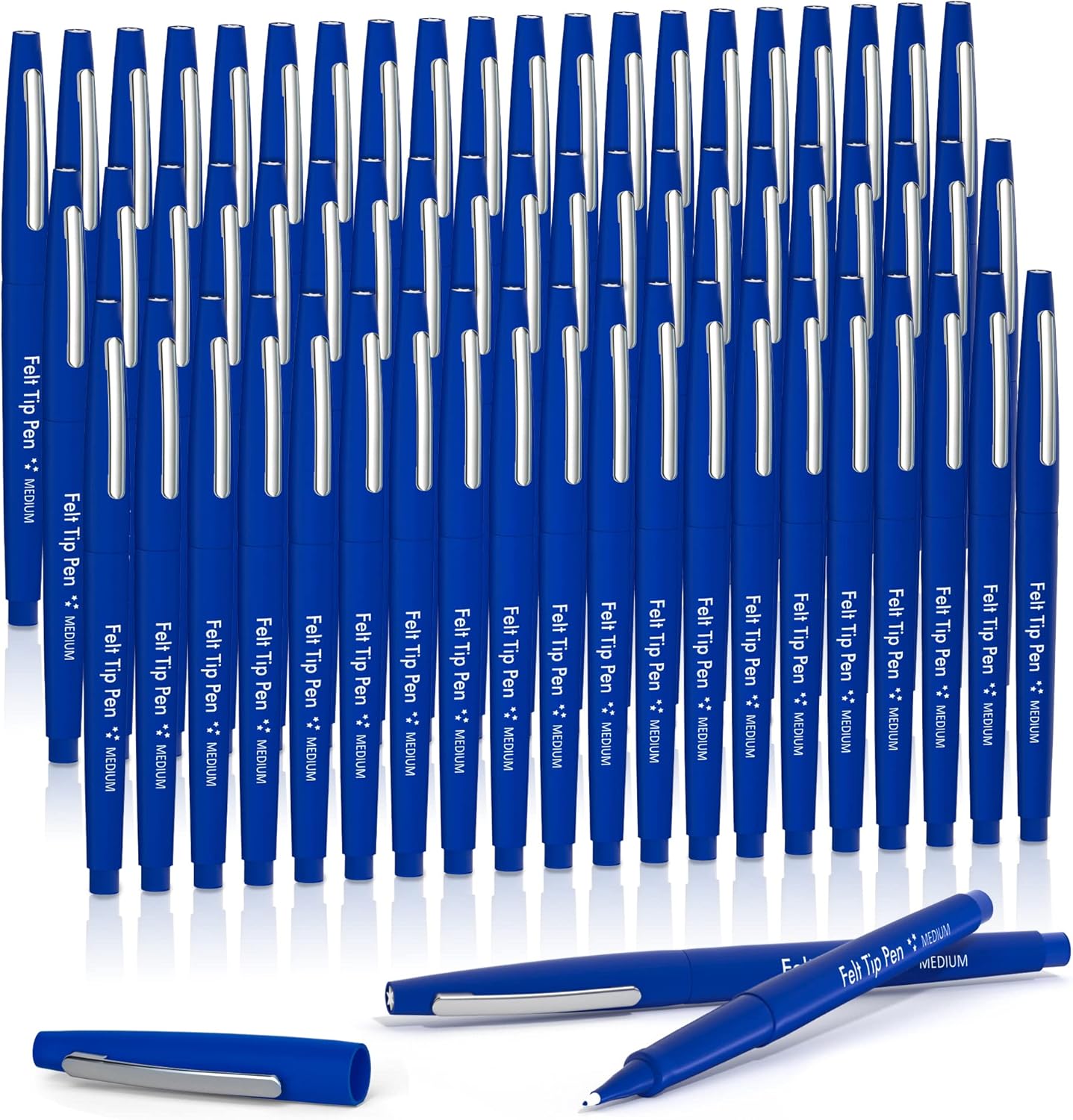 Lelix Felt Tip Pens, 15 Black Pack, 0.7mm Medium Point, Felt Tip Markers Pens for Journaling, Writing, Note Taking, Planner, Perfect for School Office and Art Supplies