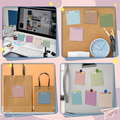 Yinder 48 Pcs Inspirational Sticky Notes Cute Motivational Sticky Notes Pad End of Year Employee Appreciation Gifts Bulk for Teacher Nurse Coworkers Office Supplies 3 x 3'' (Thank You,Dark Color)
