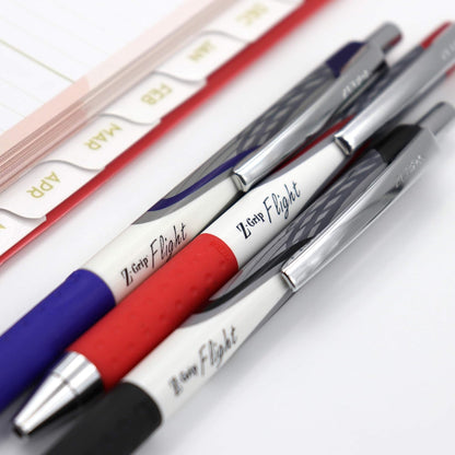 Zebra Pen Z-Grip Flight Retractable Ballpoint Pen, Bold Point 1.2mm, Blue Ink, School Supplies, Teacher Supplies, and Office Supplies, Smooth Writing, Quick-Drying, 12-Pack (21920)