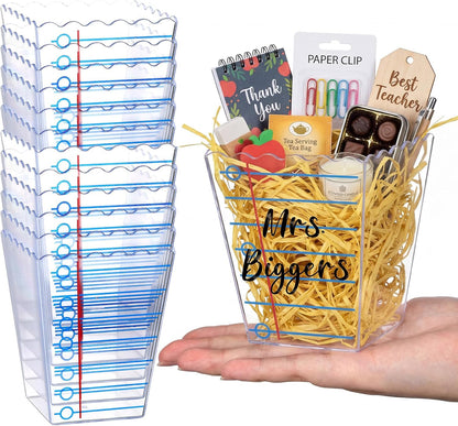 Mimorou 6 Pcs Teacher Gift Box Teacher Appreciation Gift Container Thank You Pencil Notebook Composition Book Crayon Candy Popcorn Holders for End of Year Graduation Party (Notebook)