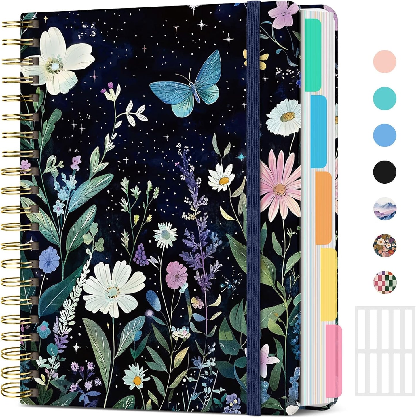 Hardcover Spiral Journal Notebooks for Work With Removable Dividers & Tabs, 8.5"x11" 5 Subject Notebook for Note Taking & Organizer, A4 College Ruled Lined Journal for Women & Writing, Aquamarine, 280 Pages